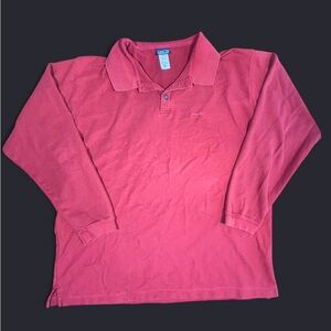 Patagonia Embroidered Polo Shirt Mens XL Red Long Sleeve Shirt Hiking Vintage